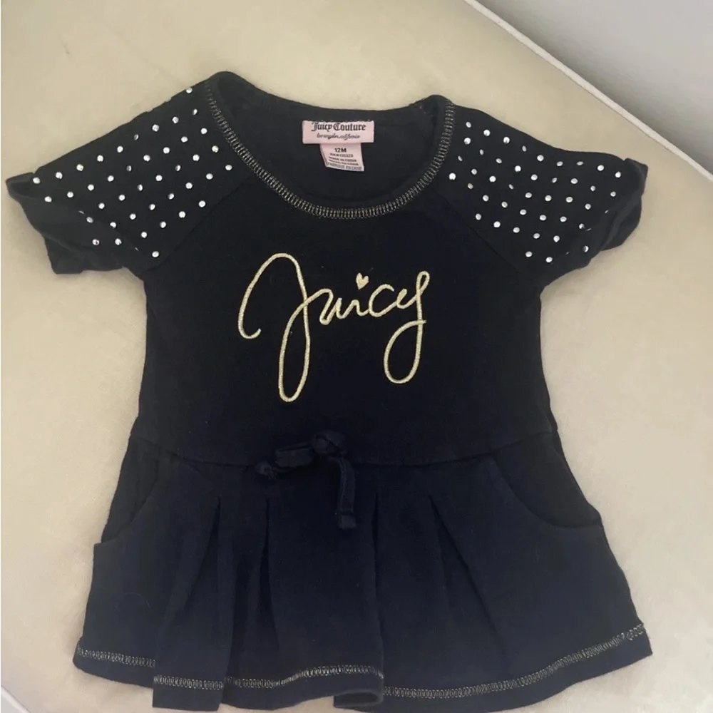 Juicy Couture Black Top with Gold Stitching